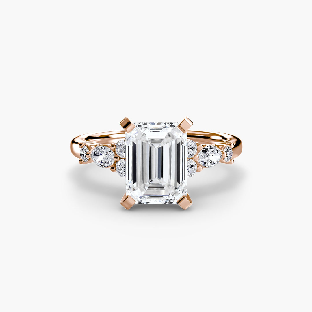The Floral Accent Solitaire in setting by 18 KARATS
