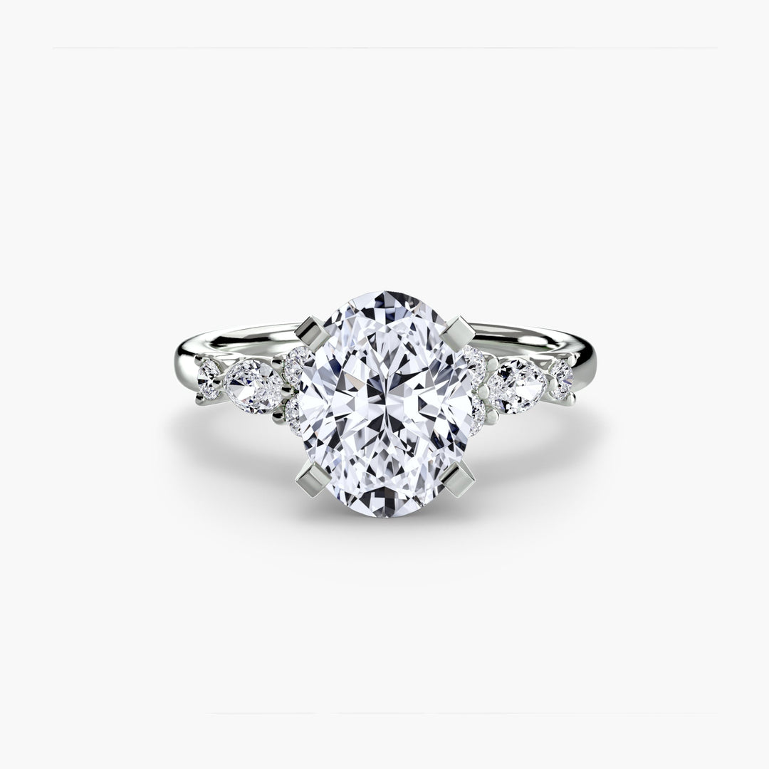 The Floral Accent Solitaire in setting by 18 KARATS