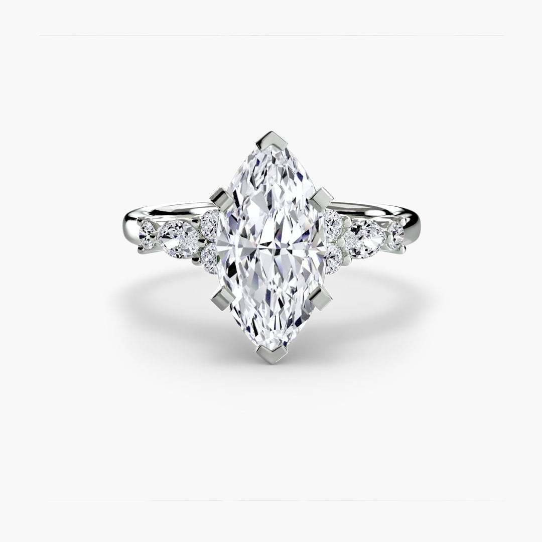 The Floral Accent Solitaire in setting by 18 KARATS