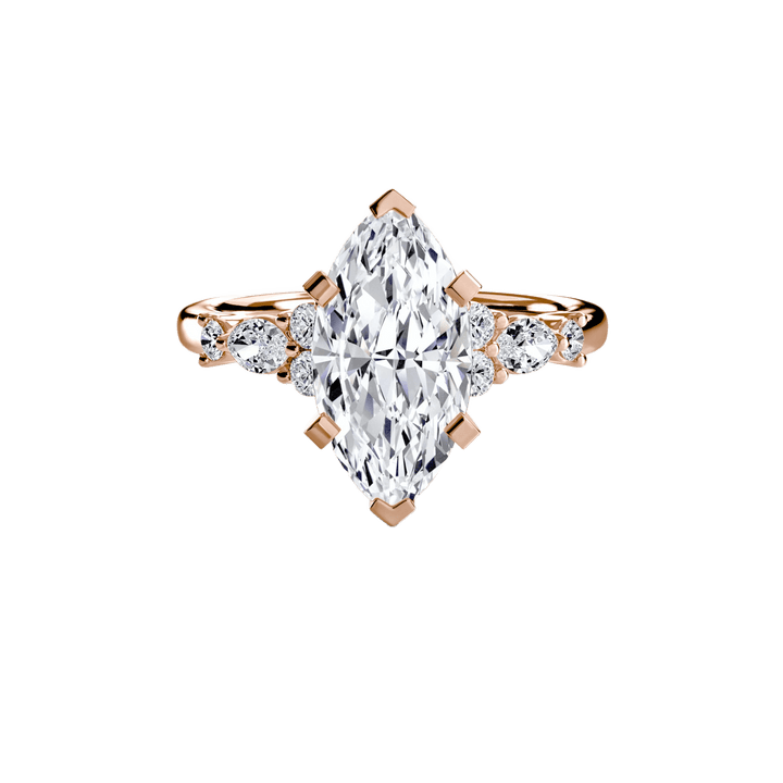 The Floral Accent Solitaire in setting by 18 KARATS