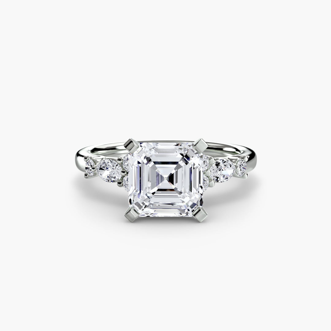 The Floral Accent Solitaire in setting by 18 KARATS
