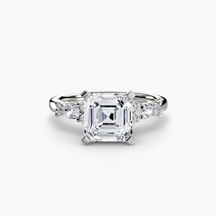 The Floral Accent Solitaire in setting by 18 KARATS