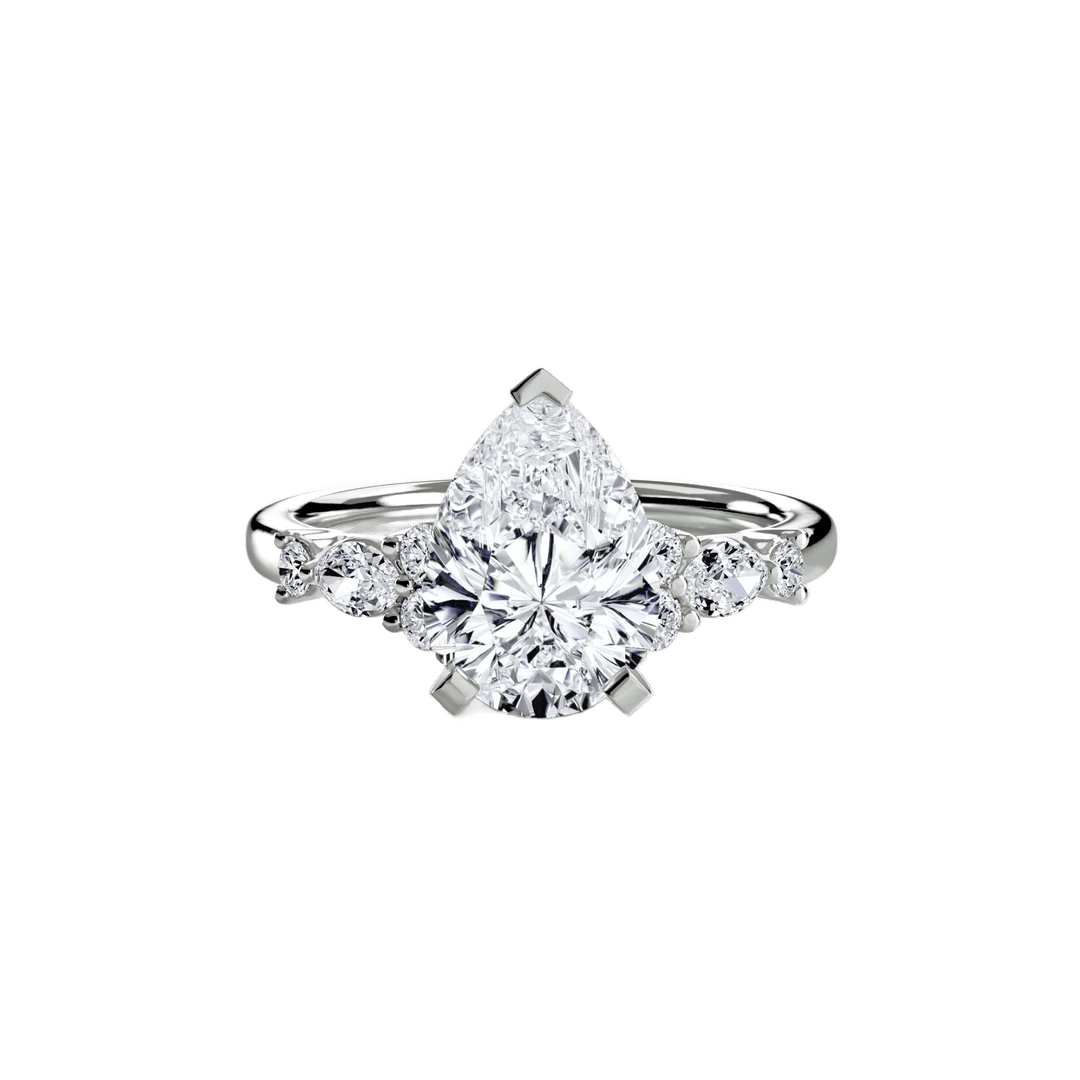 The Floral Accent Solitaire in setting by 18 KARATS