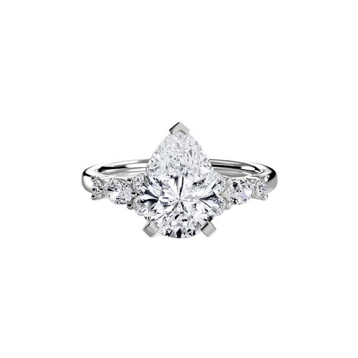 The Floral Accent Solitaire in setting by 18 KARATS