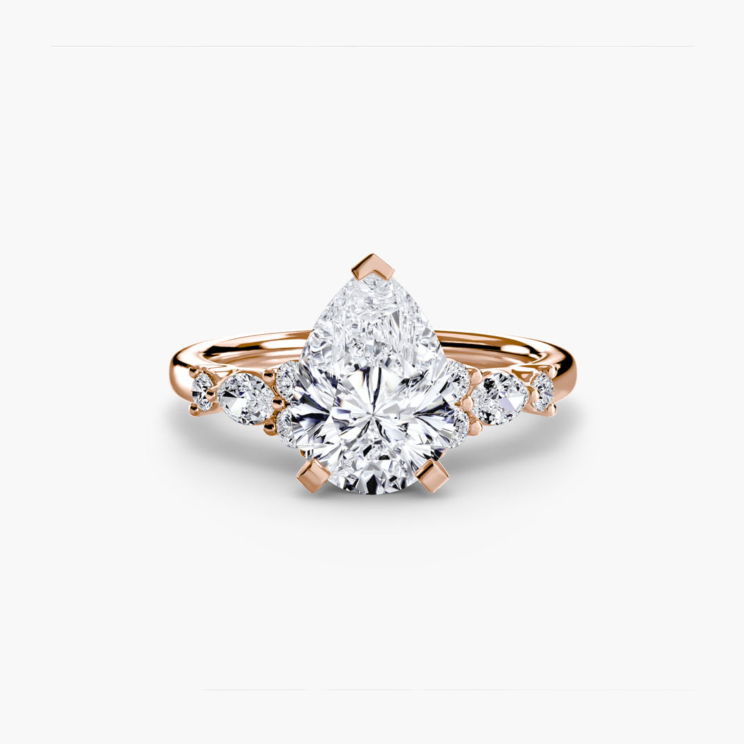 The Floral Accent Solitaire in setting by 18 KARATS