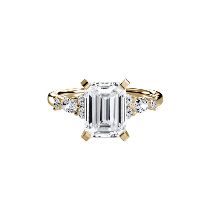 The Floral Accent Solitaire in setting by 18 KARATS