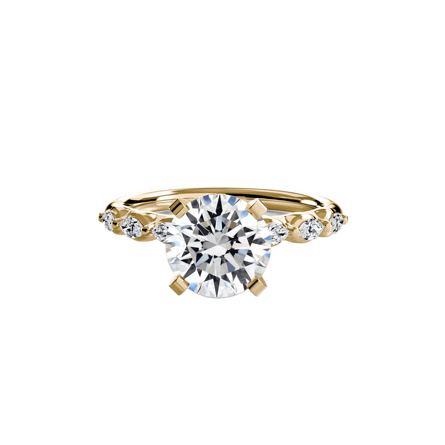 The Floral Accent Solitaire in setting by 18 KARATS