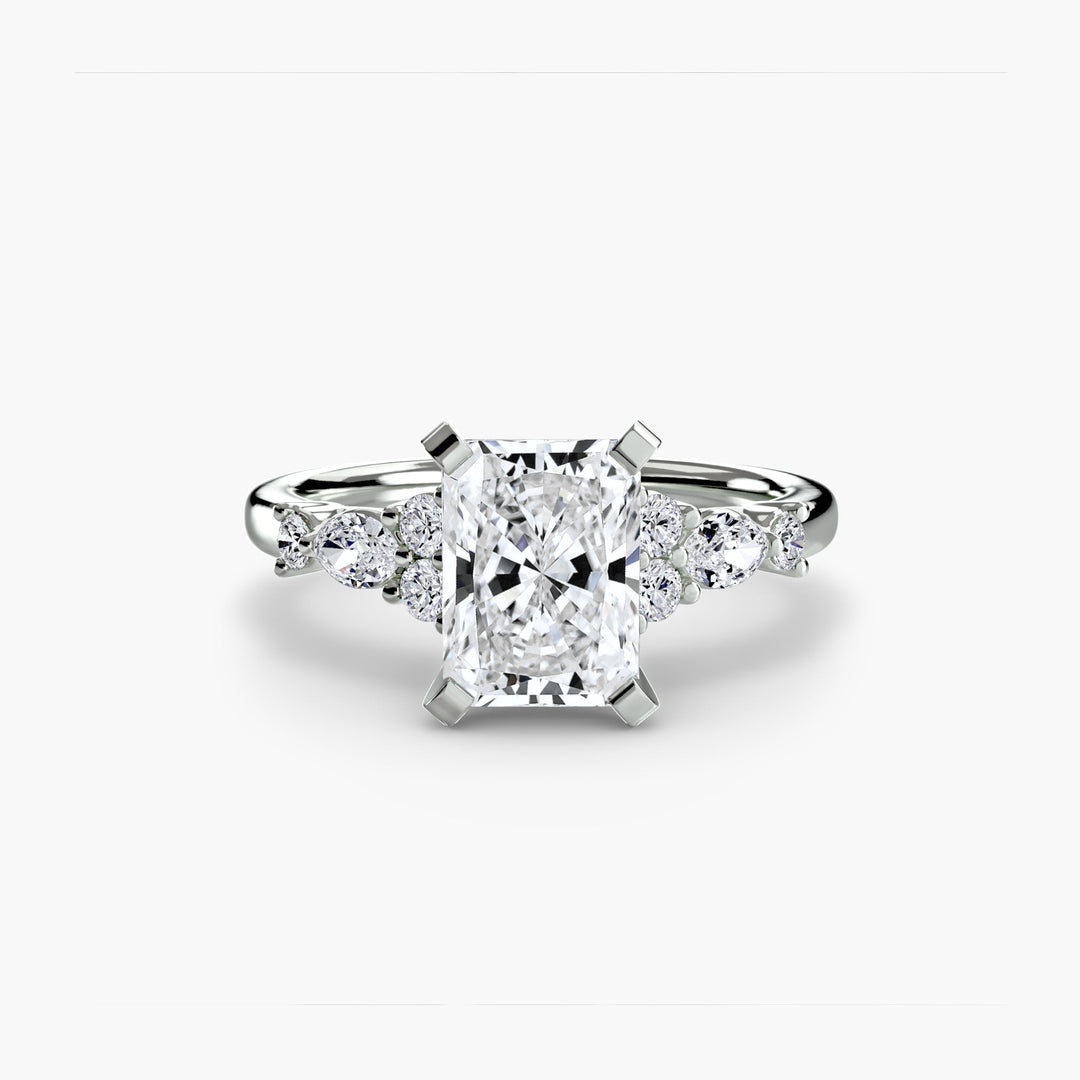 The Floral Accent Solitaire in setting by 18 KARATS