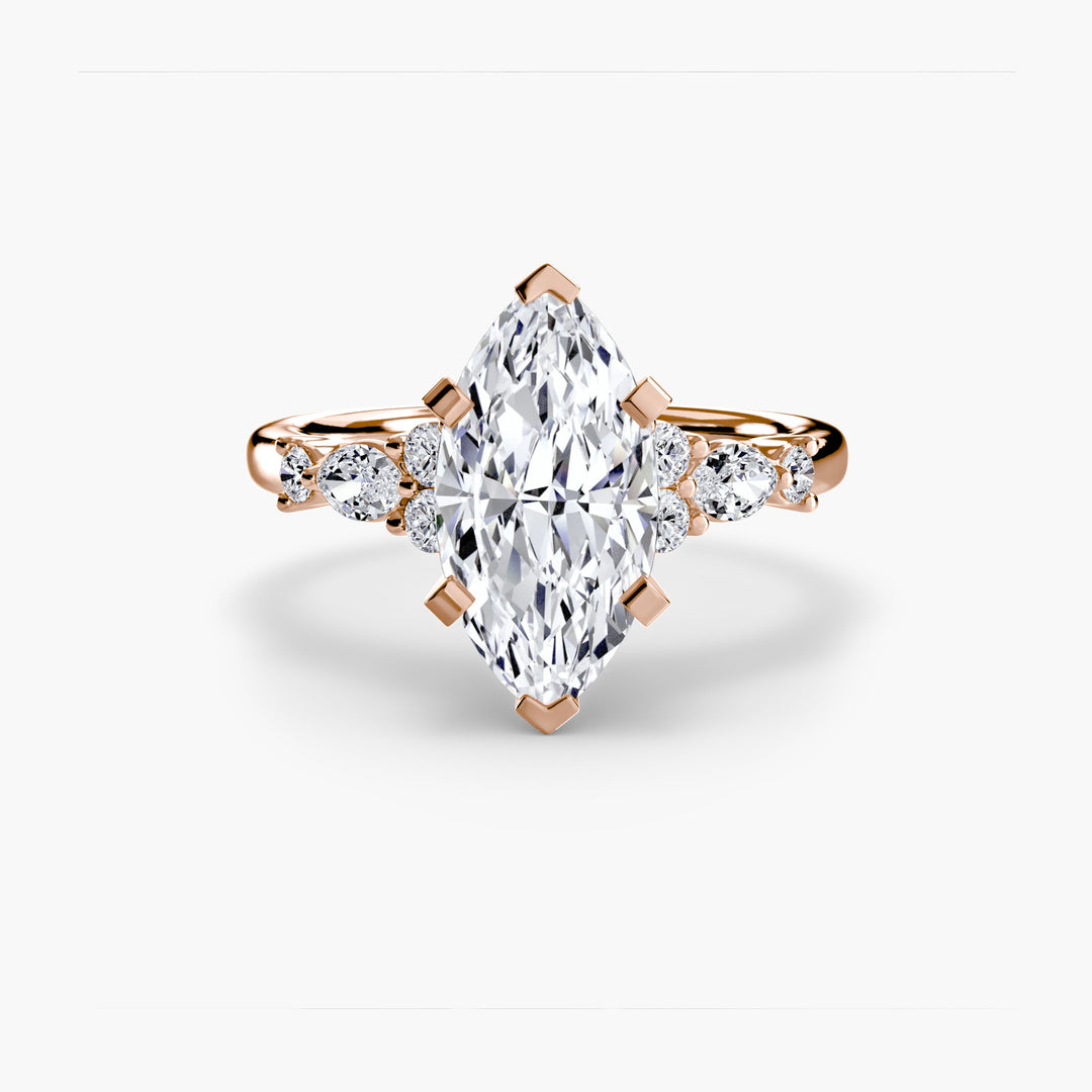 The Floral Accent Solitaire in setting by 18 KARATS