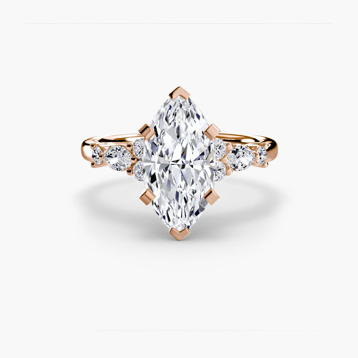 The Floral Accent Solitaire in setting by 18 KARATS