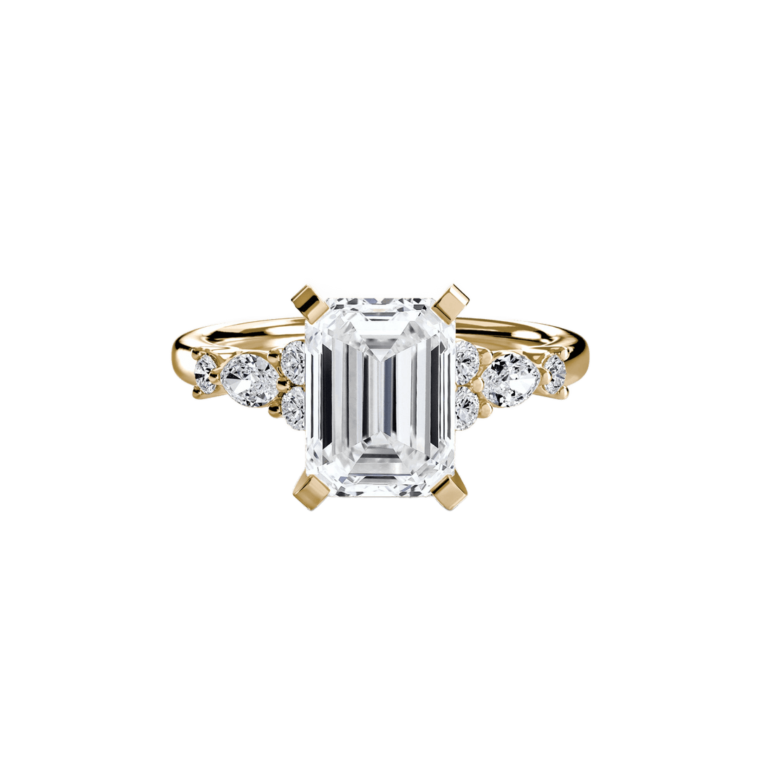 The Floral Accent Solitaire in setting by 18 KARATS