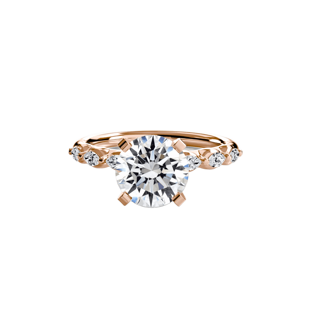 The Floral Accent Solitaire in setting by 18 KARATS