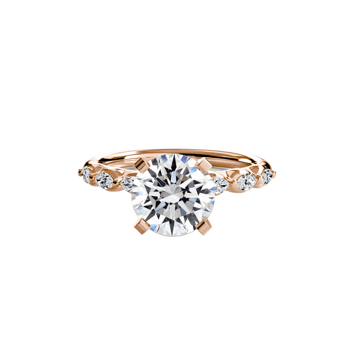 The Floral Accent Solitaire in setting by 18 KARATS