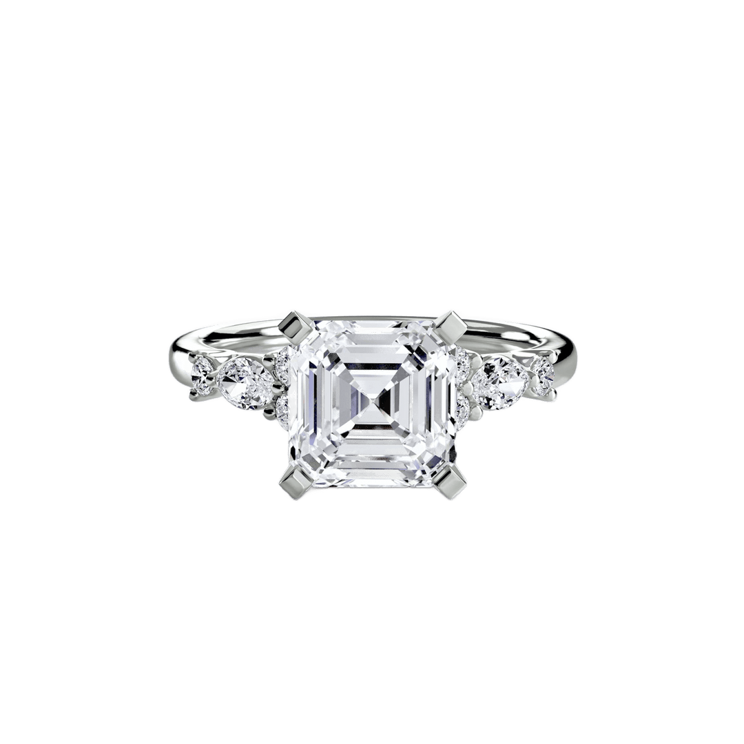 The Floral Accent Solitaire in setting by 18 KARATS
