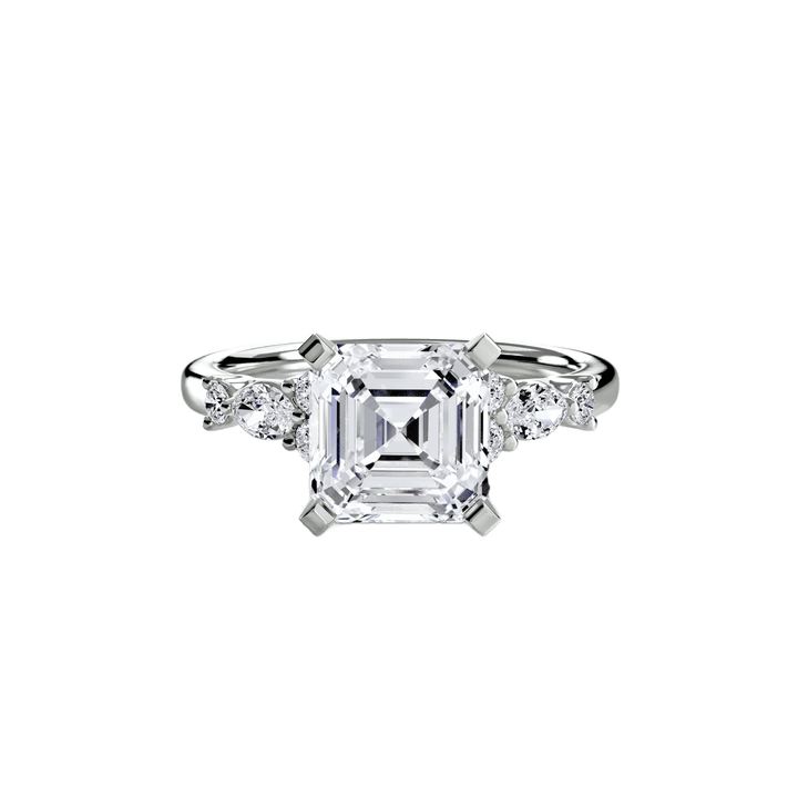 The Floral Accent Solitaire in setting by 18 KARATS