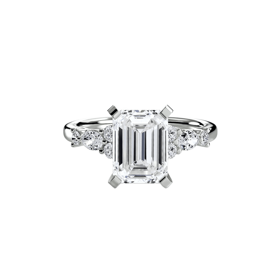 The Floral Accent Solitaire in setting by 18 KARATS