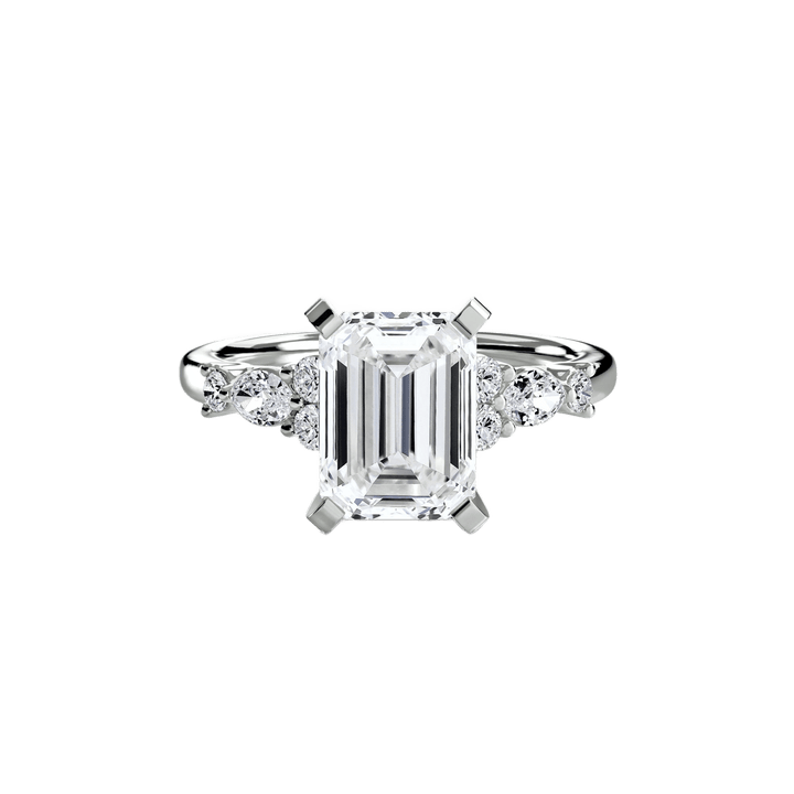 The Floral Accent Solitaire in setting by 18 KARATS
