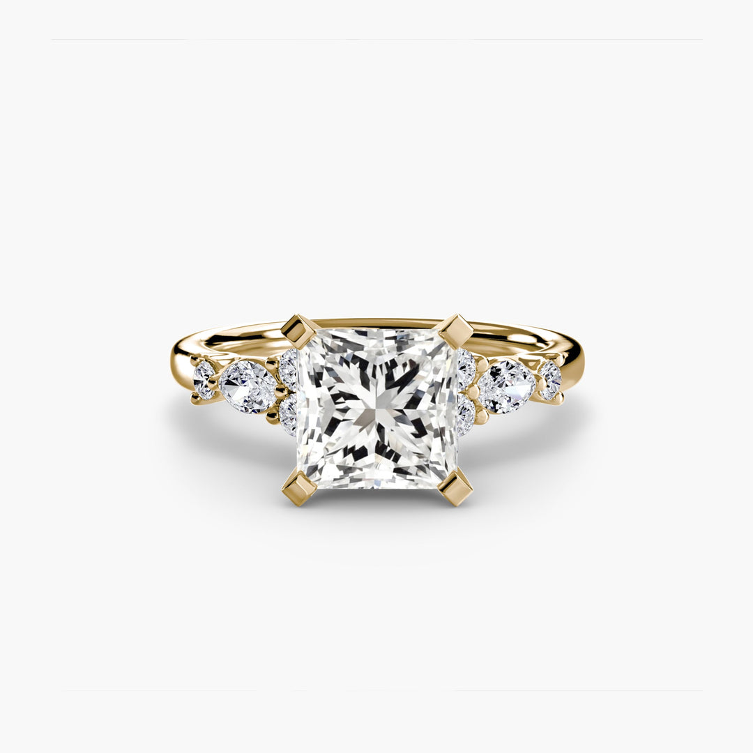 The Floral Accent Solitaire in setting by 18 KARATS