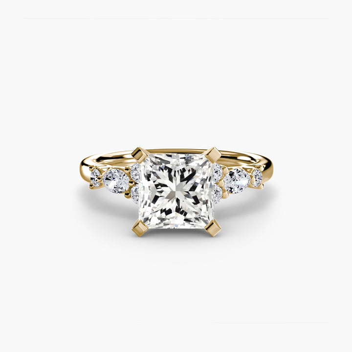 The Floral Accent Solitaire in setting by 18 KARATS