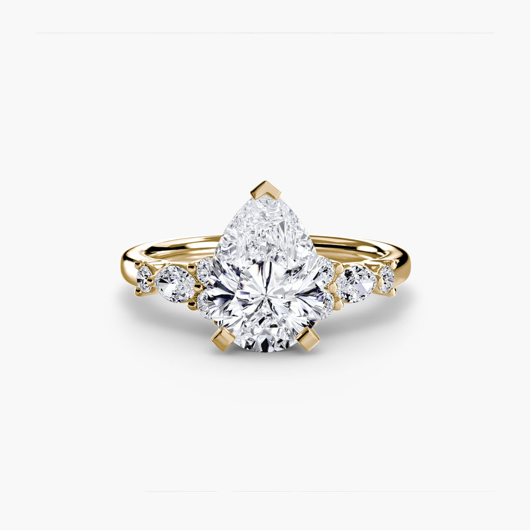The Floral Accent Solitaire in setting by 18 KARATS