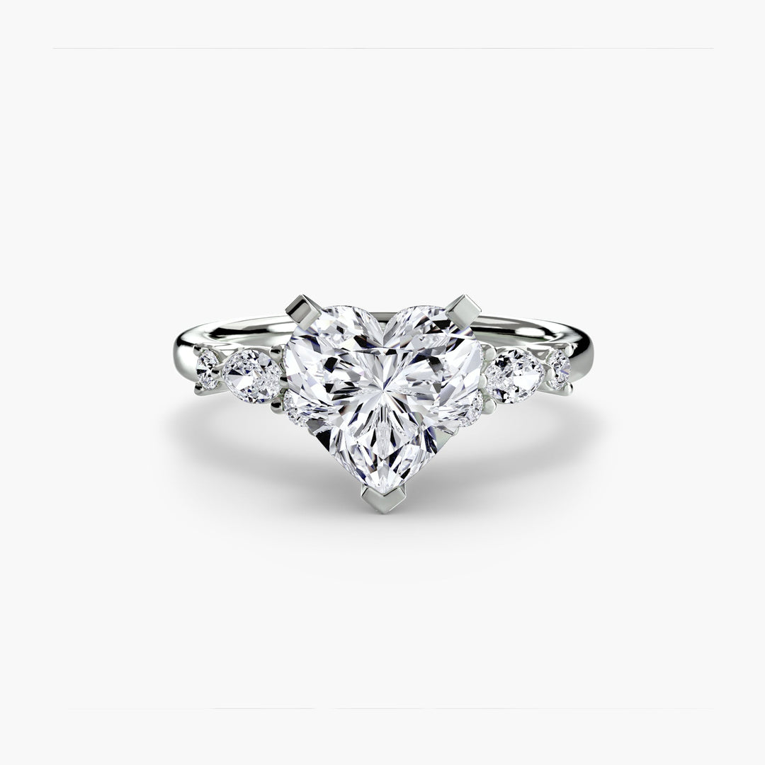 The Floral Accent Solitaire in setting by 18 KARATS