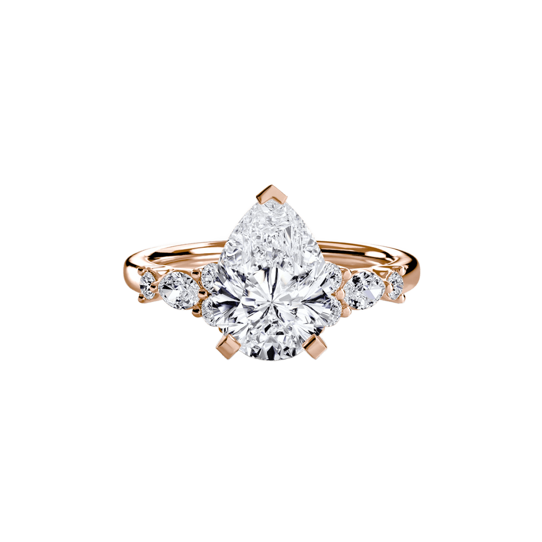 The Floral Accent Solitaire in setting by 18 KARATS