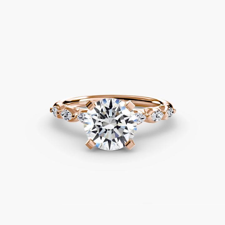 The Floral Accent Solitaire in setting by 18 KARATS