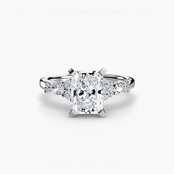 The Floral Accent Solitaire in setting by 18 KARATS