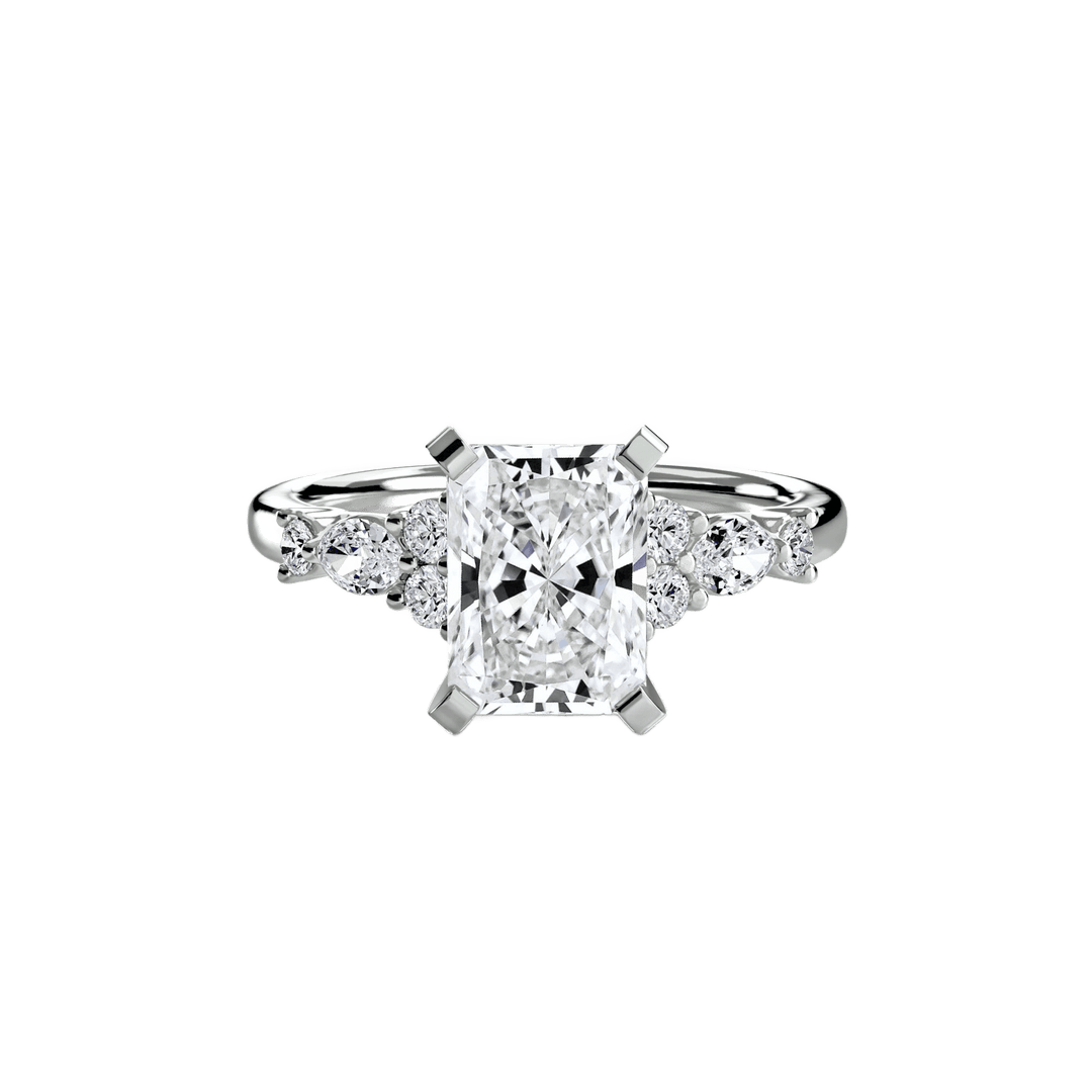 The Floral Accent Solitaire in setting by 18 KARATS