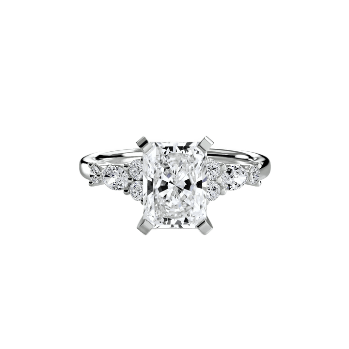 The Floral Accent Solitaire in setting by 18 KARATS