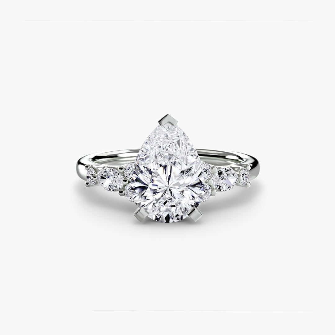 The Floral Accent Solitaire in setting by 18 KARATS