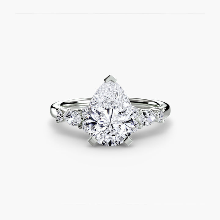 The Floral Accent Solitaire in setting by 18 KARATS