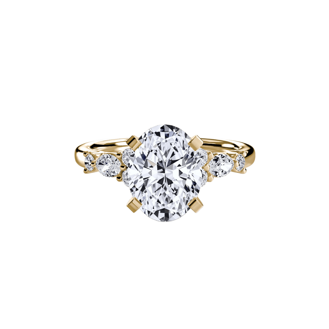 The Floral Accent Solitaire in setting by 18 KARATS