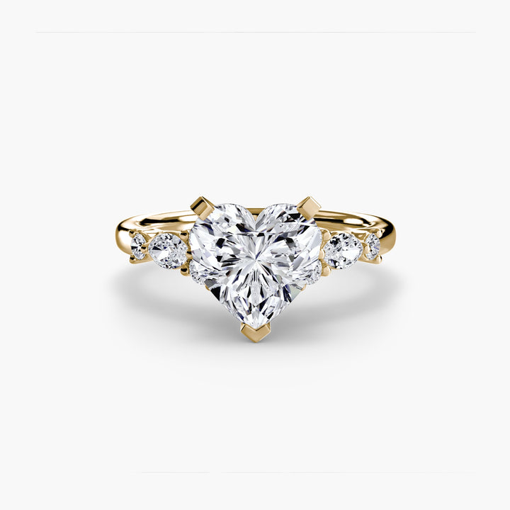The Floral Accent Solitaire in setting by 18 KARATS