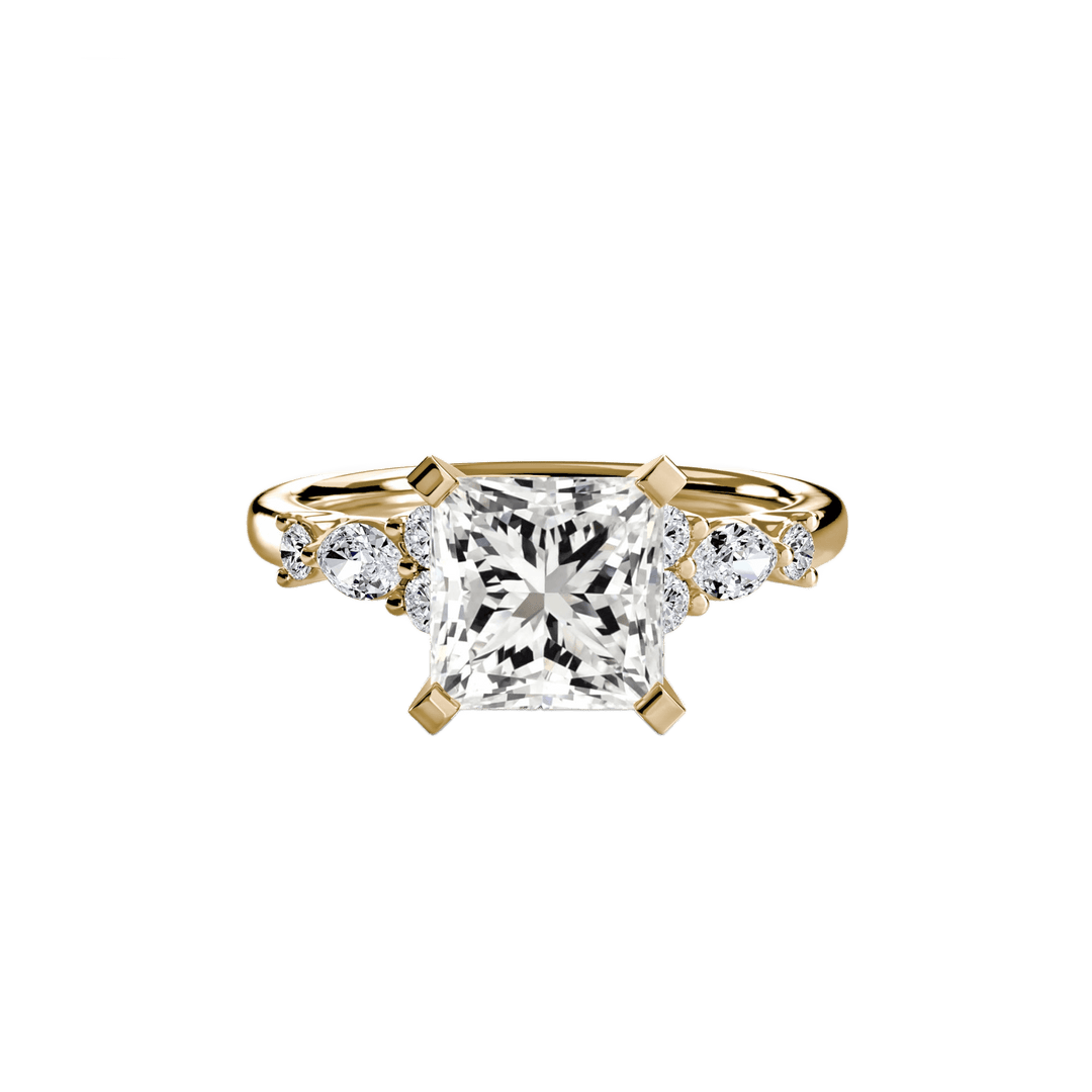 The Floral Accent Solitaire in setting by 18 KARATS