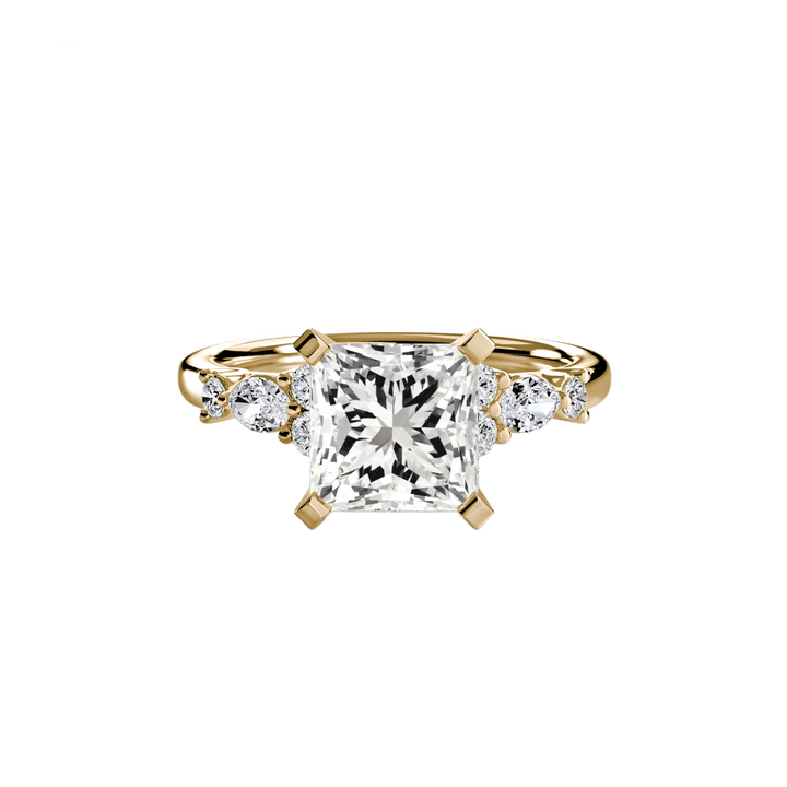The Floral Accent Solitaire in setting by 18 KARATS