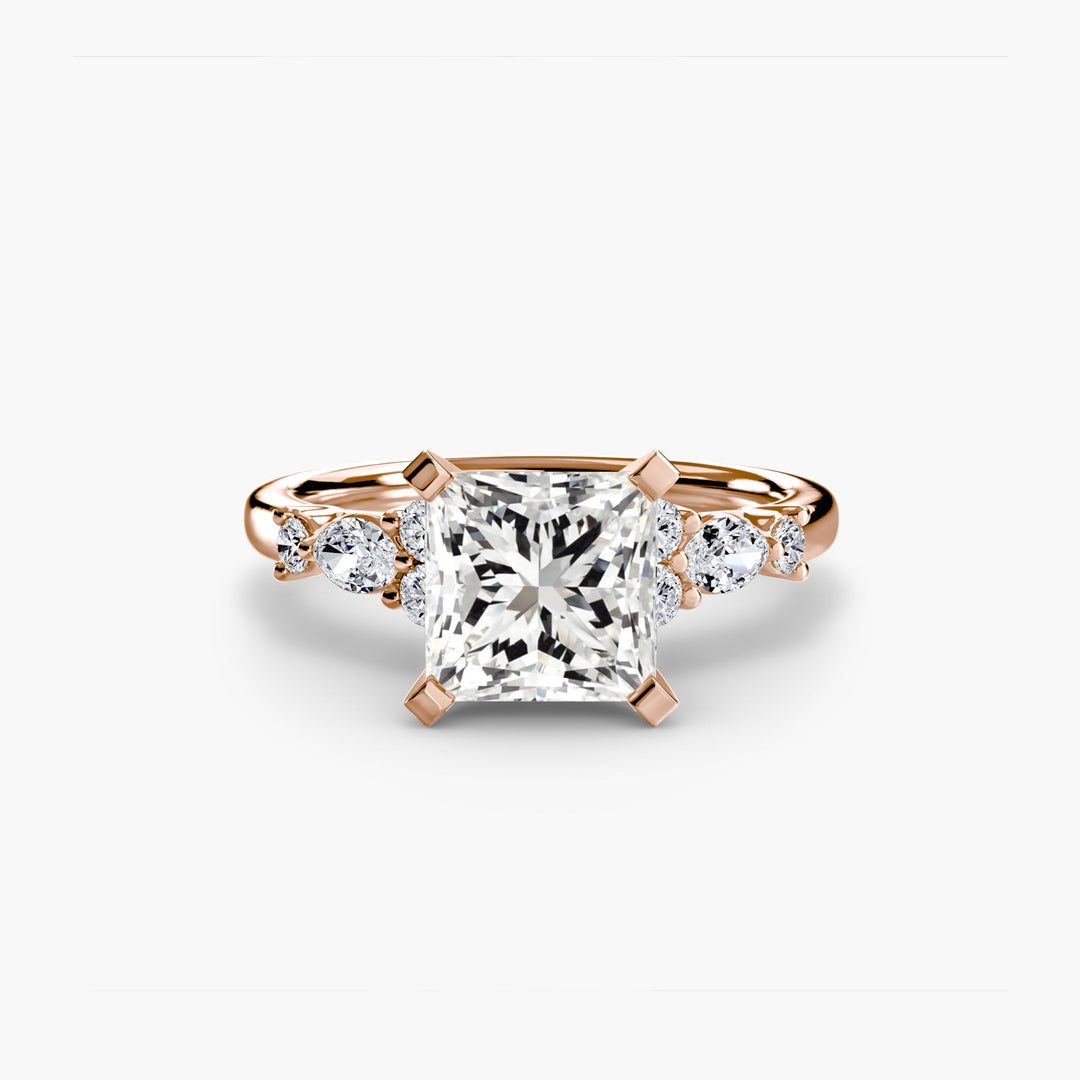 The Floral Accent Solitaire in setting by 18 KARATS