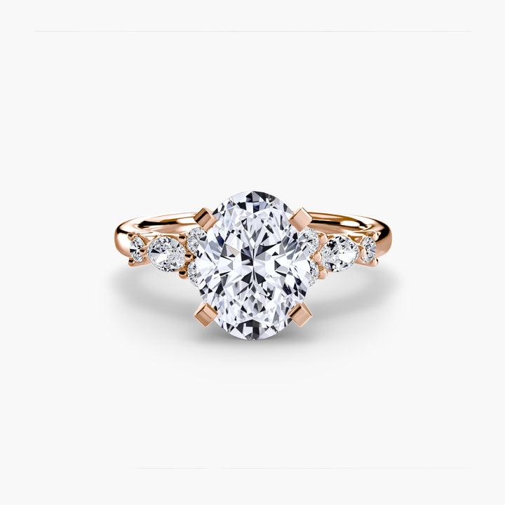 The Floral Accent Solitaire in setting by 18 KARATS