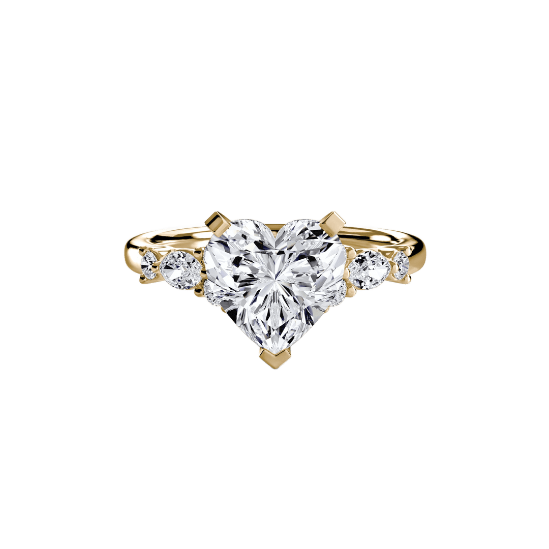 The Floral Accent Solitaire in setting by 18 KARATS