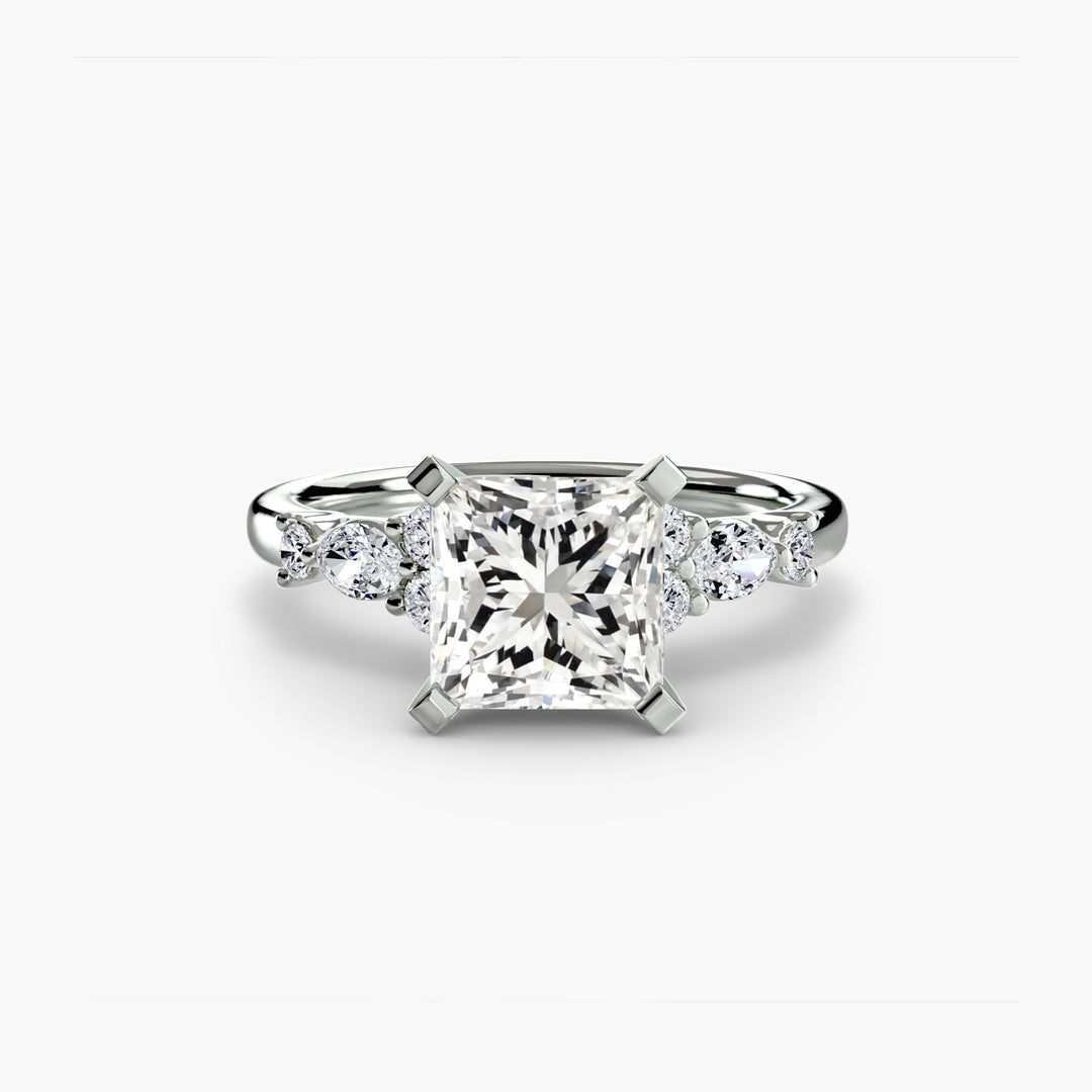 The Floral Accent Solitaire in setting by 18 KARATS