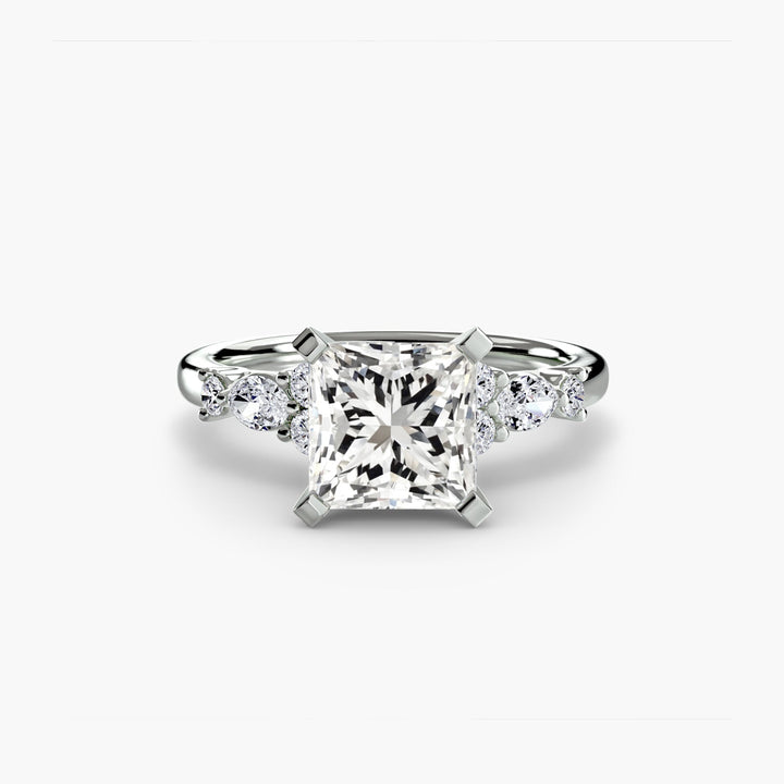 The Floral Accent Solitaire in setting by 18 KARATS