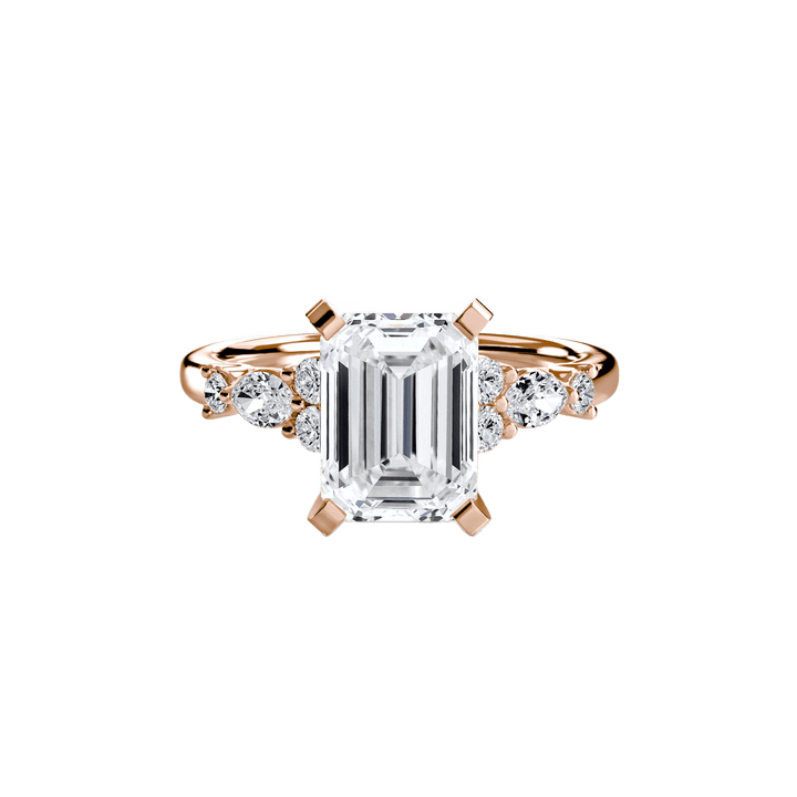 The Floral Accent Solitaire in setting by 18 KARATS