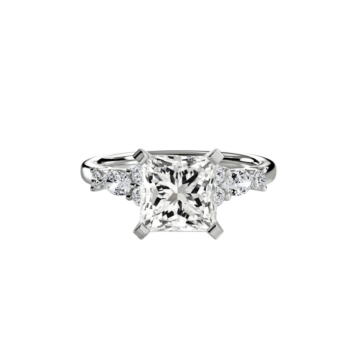 The Floral Accent Solitaire in setting by 18 KARATS
