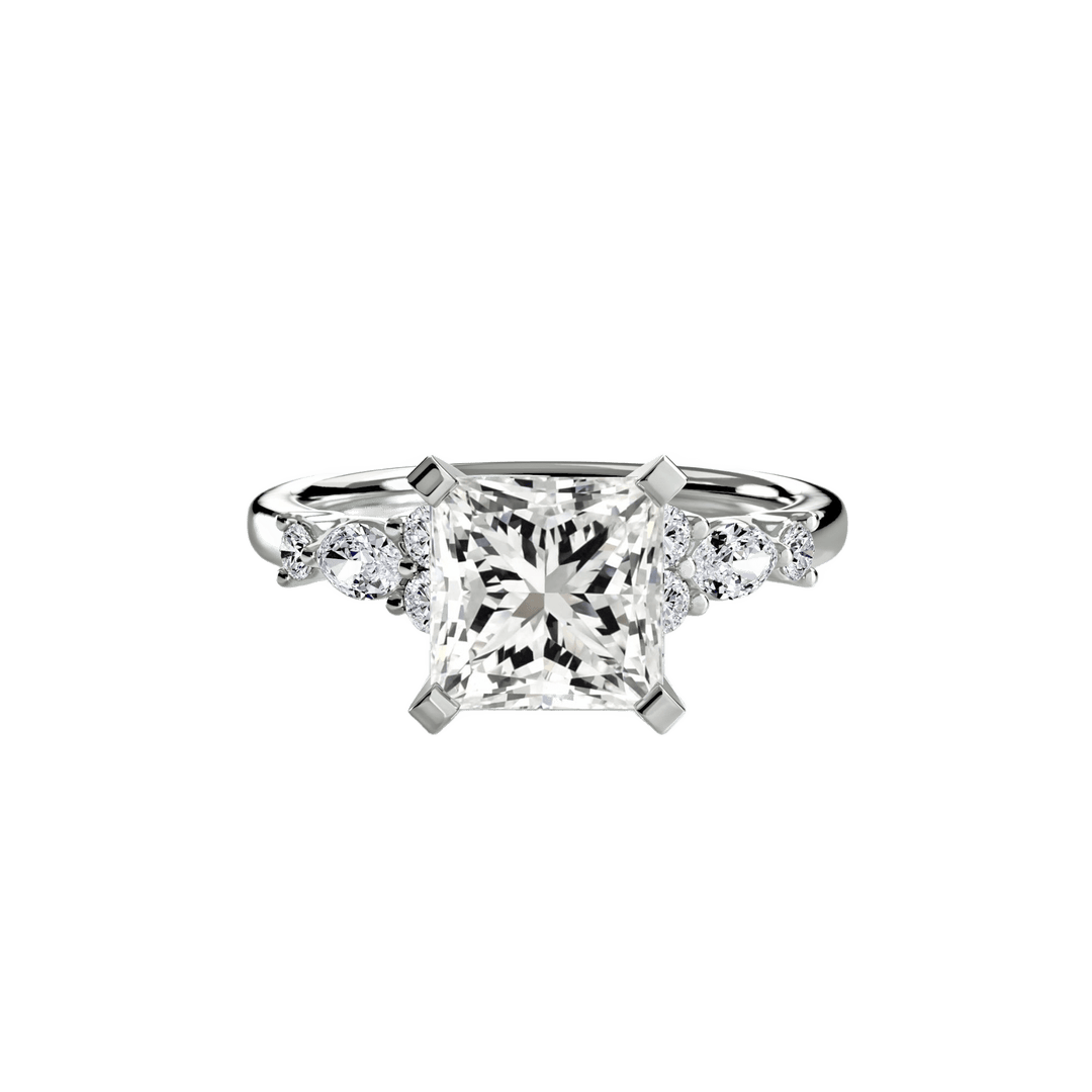 The Floral Accent Solitaire in setting by 18 KARATS