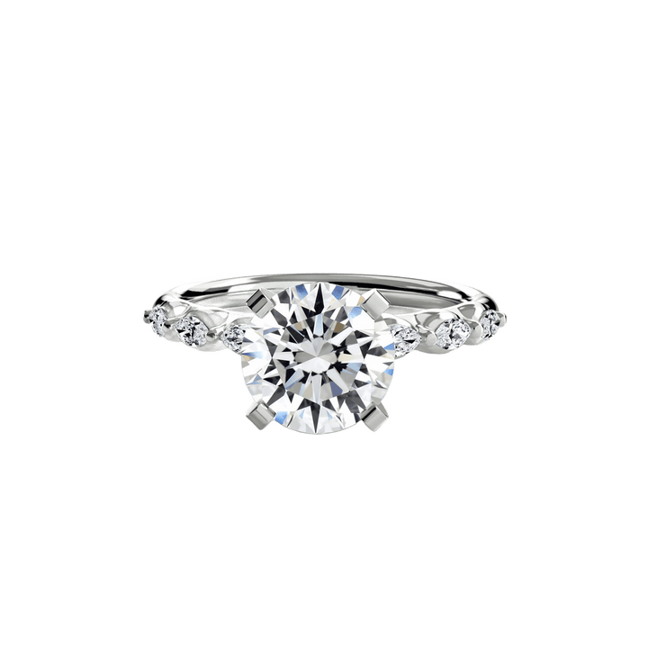 The Floral Accent Solitaire in setting by 18 KARATS