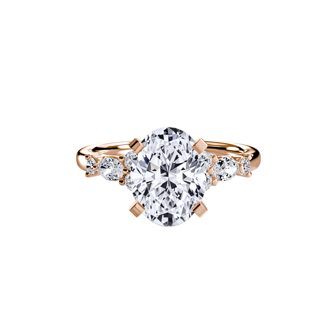 The Floral Accent Solitaire in setting by 18 KARATS