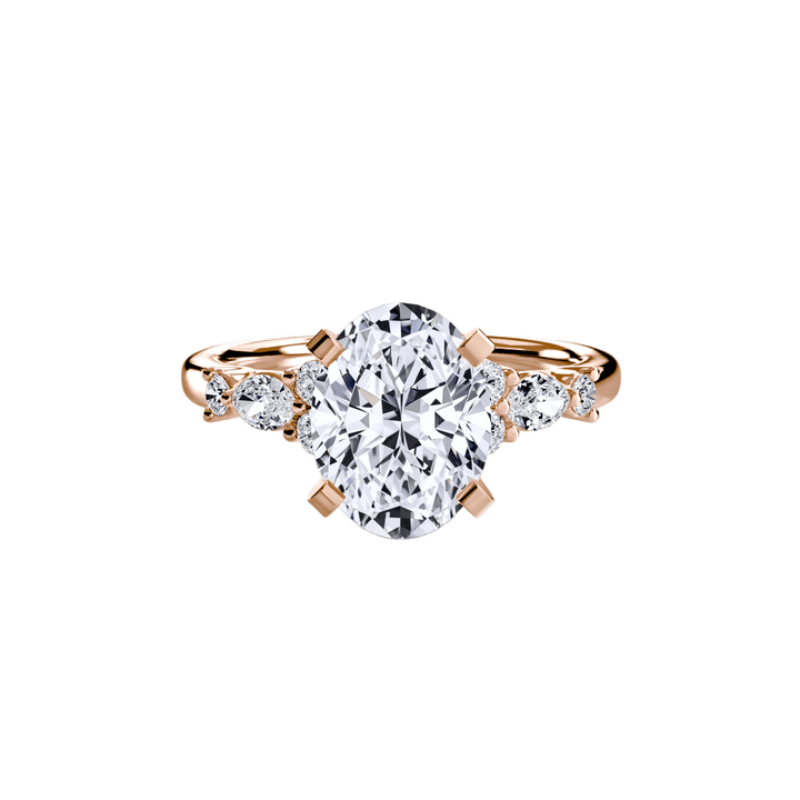 The Floral Accent Solitaire in setting by 18 KARATS