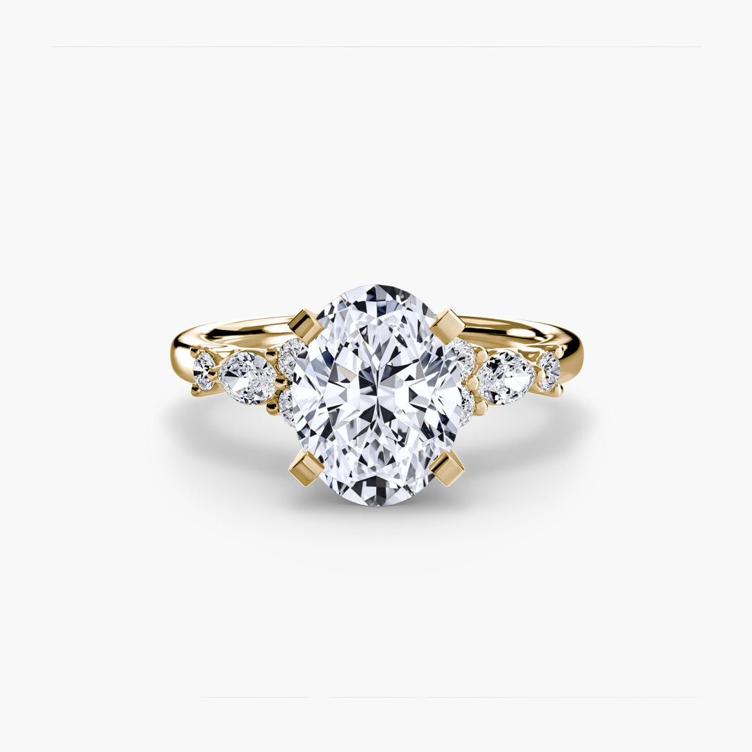 The Floral Accent Solitaire in setting by 18 KARATS