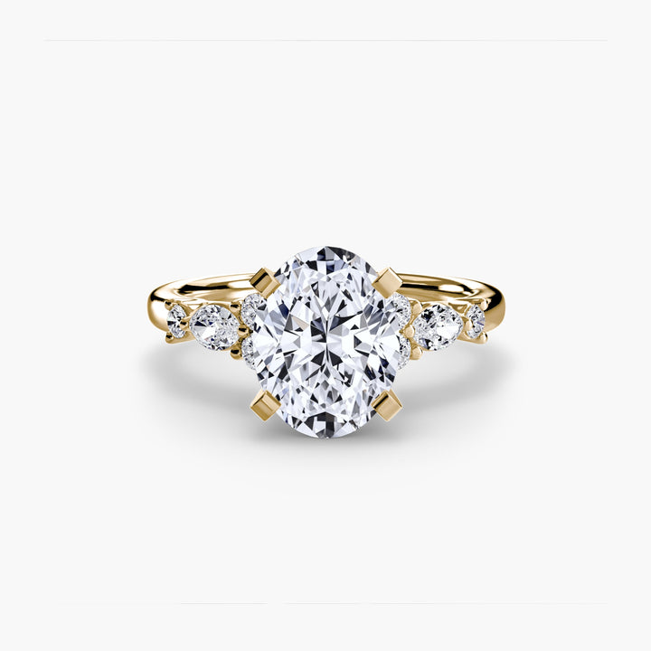 The Floral Accent Solitaire in setting by 18 KARATS