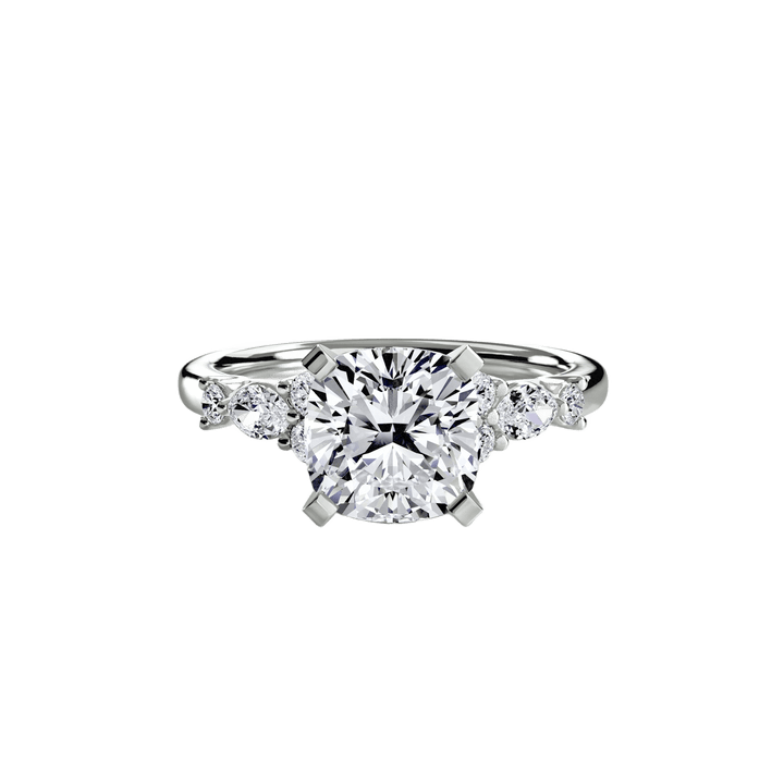 The Floral Accent Solitaire in setting by 18 KARATS